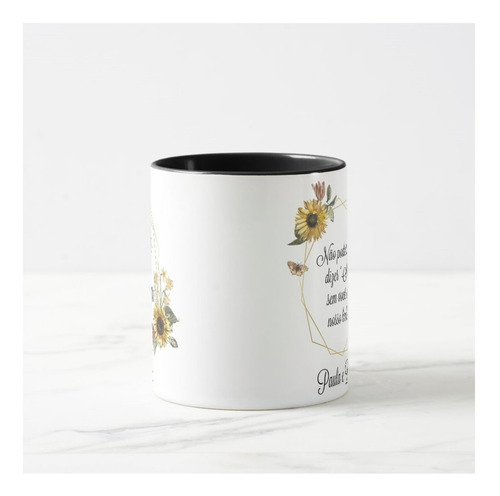 Caneca Girassol Presente Casamento Lembrança Mãe da Noiva