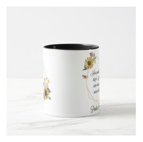 Caneca Girassol Presente Casamento Lembrança Mãe da Noiva