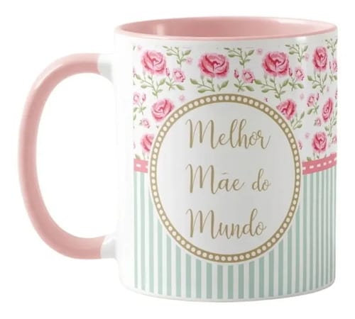 Caneca Personalizada e Delicada para a Melhor Mãe do Mundo - Família (Mãe)