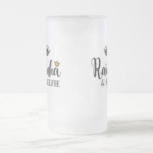 Caneca Vidro Jateado Presente Amiga Rainha da Selfie