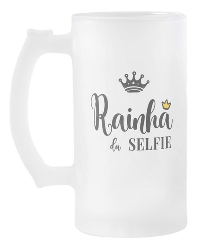 Caneca Vidro Jateado Presente Amiga Rainha da Selfie - Outros (Amigo(a))