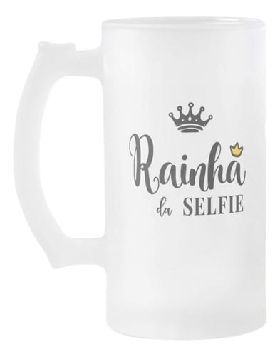 Caneca Vidro Jateado Presente Amiga Rainha da Selfie - Outros (Amigo(a))