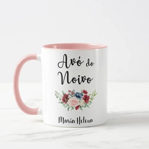 Caneca Casamento Marsala Lembrança Familia Avó do Noivo - Casamento (Convidados)