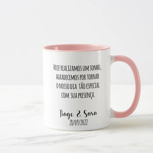 Caneca Casamento Marsala Lembrança Familia Avó do Noivo
