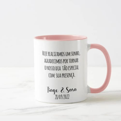 Caneca Casamento Marsala Lembrança Familia Avó do Noivo