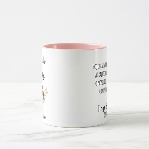 Caneca Casamento Marsala Lembrança Familia Avó do Noivo