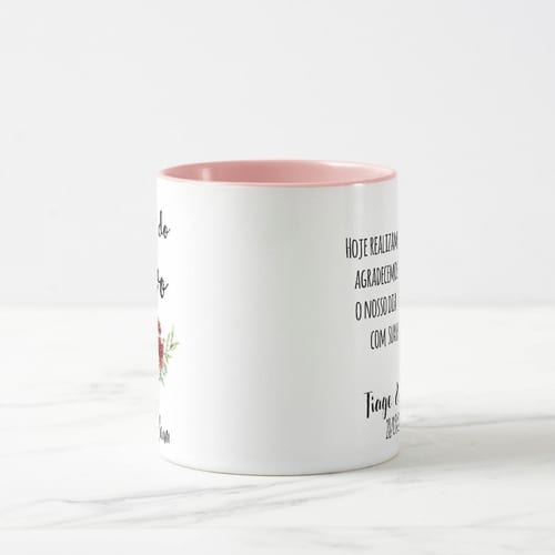 Caneca Casamento Marsala Lembrança Familia Avó do Noivo