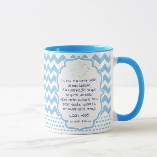 Caneca Personalizada Presente Padrinho de Crisma com Nomes