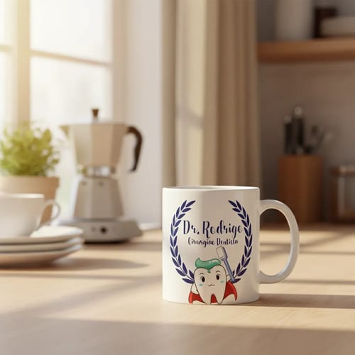 Caneca Personalizada Cirurgião Dentista Azul Int.Branco