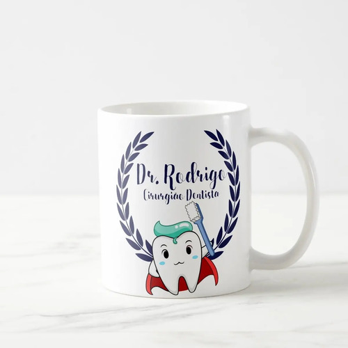 Caneca Personalizada Cirurgião Dentista Azul Int.Branco