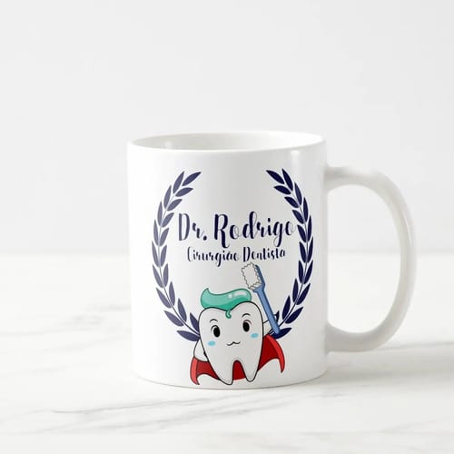 Caneca Personalizada Cirurgião Dentista Azul Int.Branco