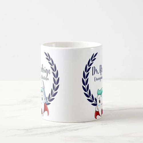 Caneca Personalizada Cirurgião Dentista Azul Int.Branco