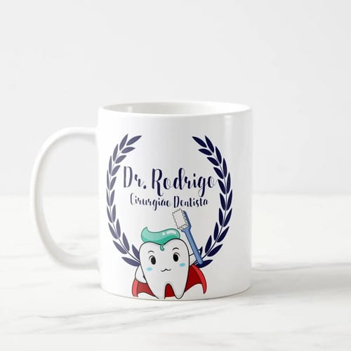 Caneca Personalizada Cirurgião Dentista Azul Int.Branco