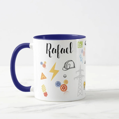 Caneca Engenheiro Elétrico Ideias Brilhando a Cada Café - Profissões (Engenheiro(a))