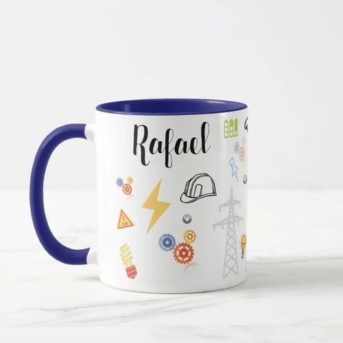 Caneca Engenheiro Elétrico Ideias Brilhando a Cada Café - Profissões (Engenheiro(a))