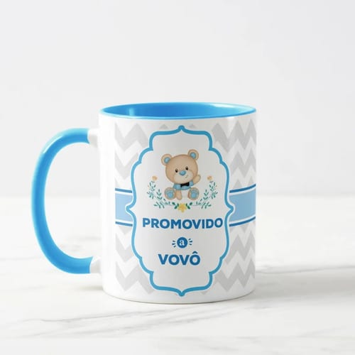 Caneca Presente Anúncio Gravidez Promovido a Vovô com Nome