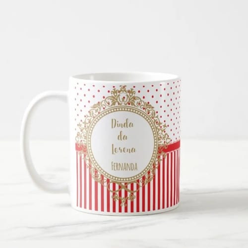 Caneca Especial Presente Padrinhos Batizado Crisma Vermelho - Batizado (Padrinho)