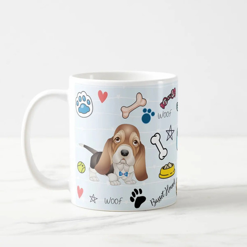 Caneca Personalizada de Basset Hound Pet Cachorro Divertida - Pet (Dono de Cachorro)