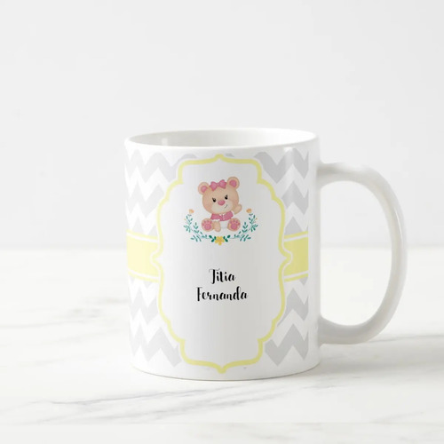 Caneca Convite Madrinha Dinda Batizado Batismo Crisma Ursa