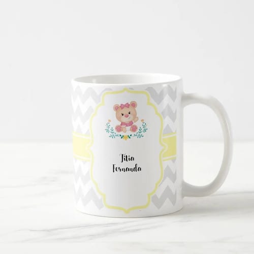 Caneca Convite Madrinha Dinda Batizado Batismo Crisma Ursa