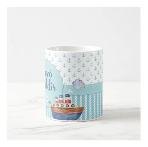 Caneca Barco Presente Criativo com Nome Avô de Dia dos Pais