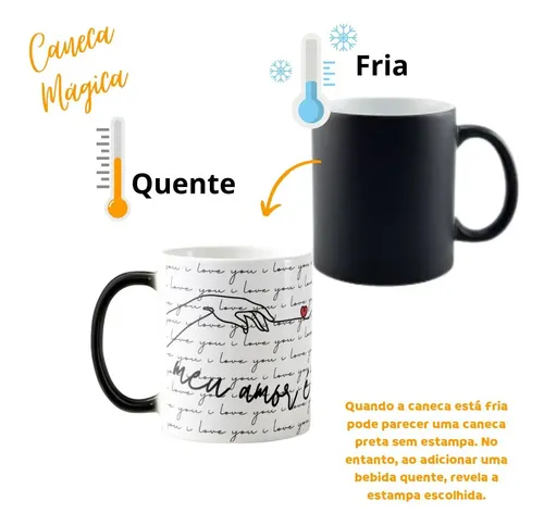 Caneca Mágica Presente Criativo Romântico Casal Namorados