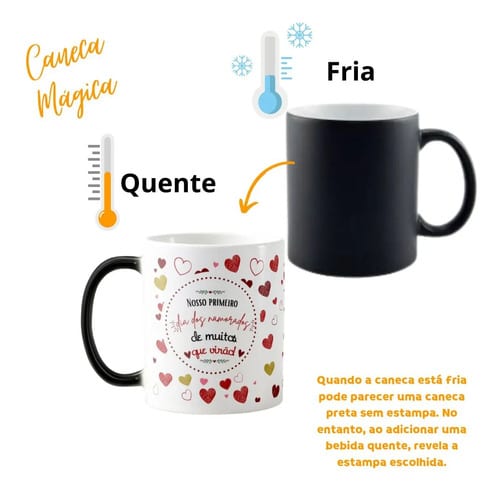 Caneca Mágica para Primeiro Dia dos Namorados Casados