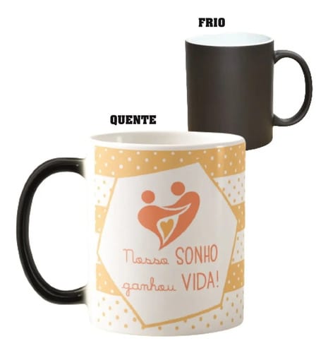 Caneca Mágica Especial Gestação Nosso Sonho Ganhou Vida - Anúncio de Gravidez (Nosso Sonho Ganhou Vida)