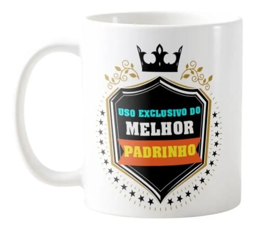 Caneca Masculina Presente Criativo para Melhor Padrinho - Batizado (Padrinho)