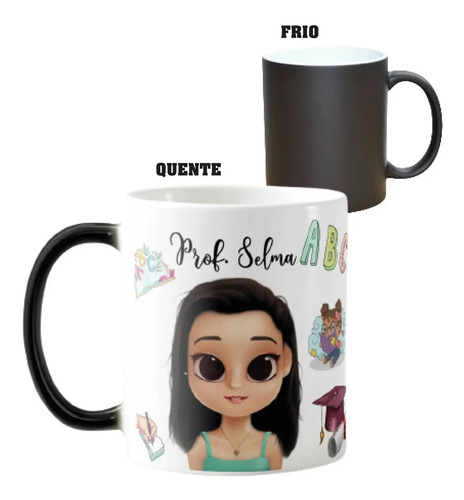 Caneca Mágica Presente Pedagogia Professora de Alfabetização - Dia dos Professores (Professor(a))