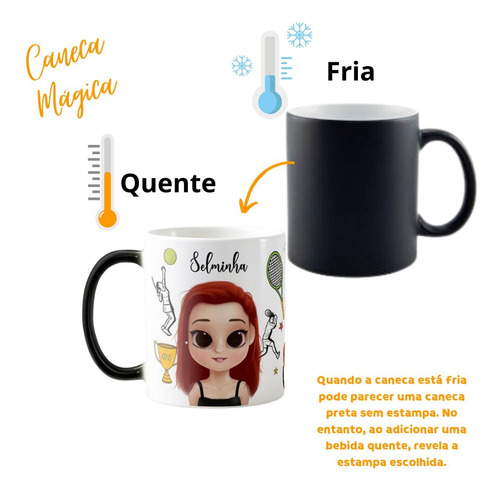 Caneca Mágica Divertida Presente para Professor de Tênis