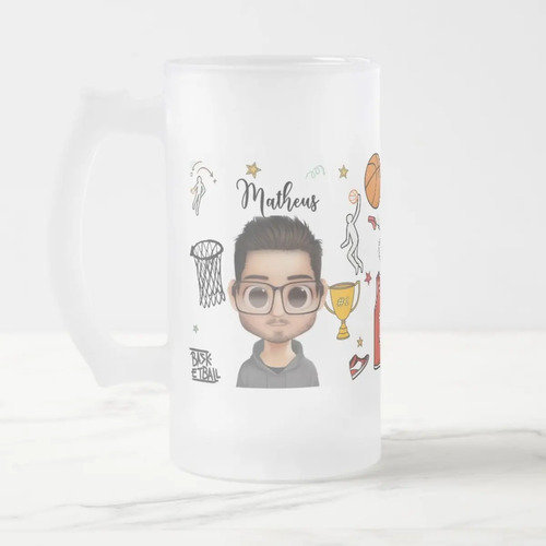 Copo Cerveja Chopp Personalizado para Treinador de Basquete