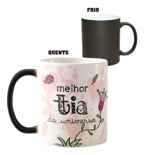 Caneca Mágica Presente Especial para Melhor Tia do Universo - Família (Tio(a))
