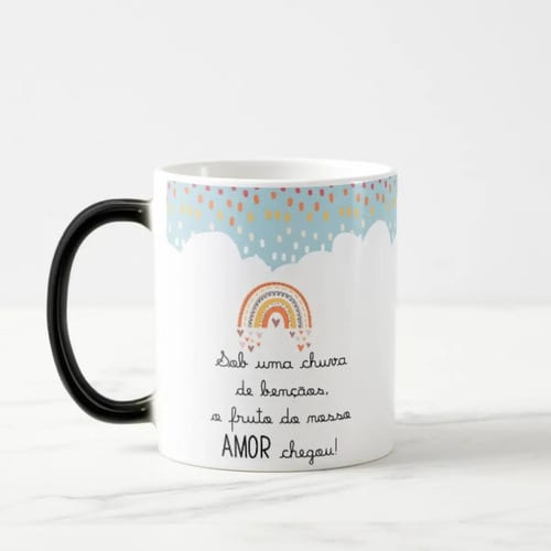 Caneca Mágica Presente Criativo Especial Chuva de Bençãos