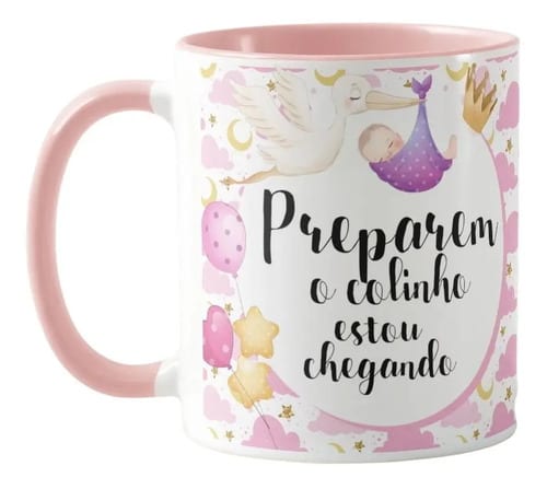 Caneca Personalizada Anunciar Gravidez para Amigas e Família - Anúncio de Gravidez (Bebê)
