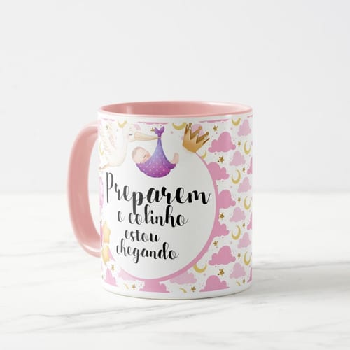 Caneca Personalizada Anunciar Gravidez para Amigas e Família