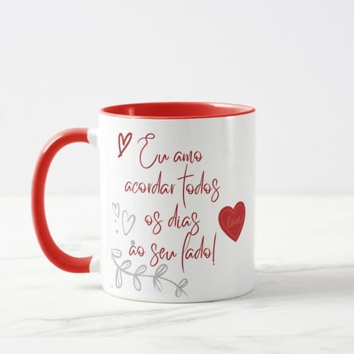 Caneca Personalizada com Frase Romântica Dia dos Namorados