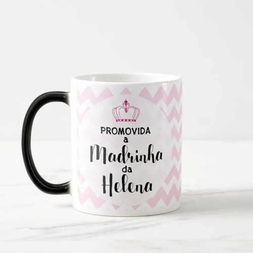 Kit 2 Canecas Mágicas Convite Criativo Padrinhos de Batismo