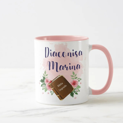 Caneca Evangélica Personalizada Presente com Nome Mulher - Religioso (Padre/Pastor)