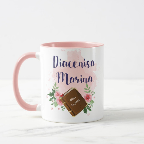 Caneca Evangélica Personalizada Presente com Nome Mulher