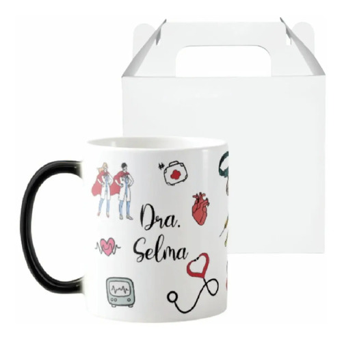 Caneca Mágica Criativa Profissão Medicina Clínica com Nome - Profissões (Médico(a))