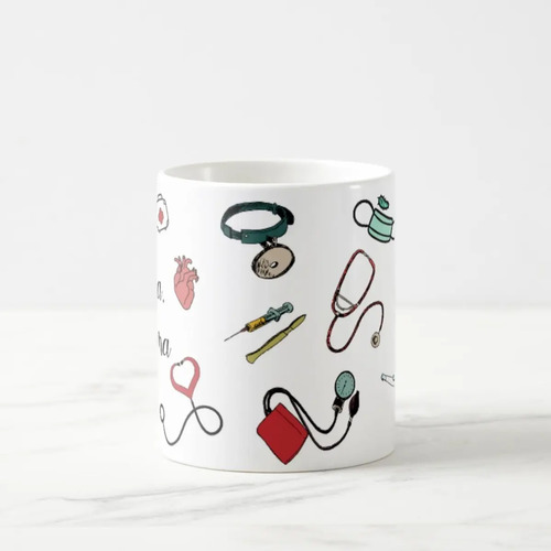 Caneca Mágica Criativa Profissão Medicina Clínica com Nome