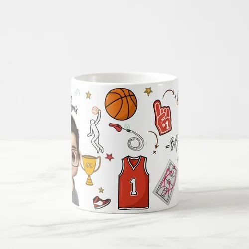 Caneca Mágica Divertida Presente para Treinador de Basquete