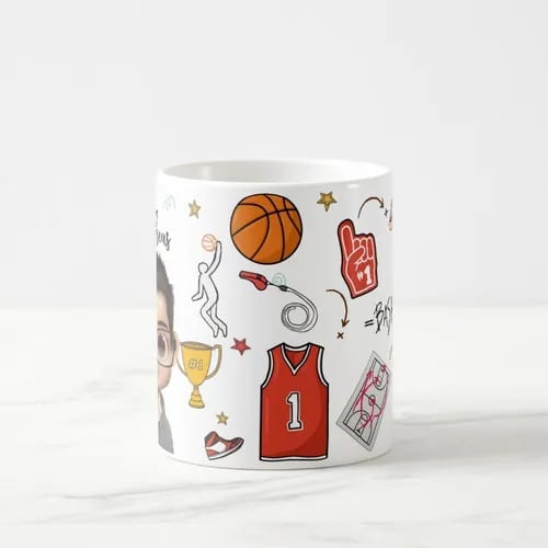 Caneca Mágica Divertida Presente para Treinador de Basquete