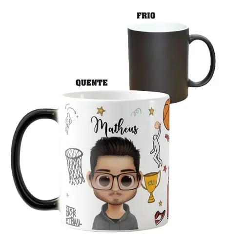 Caneca Mágica Divertida Presente para Treinador de Basquete