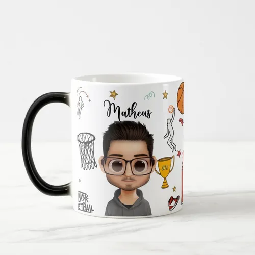 Caneca Mágica Divertida Presente para Treinador de Basquete