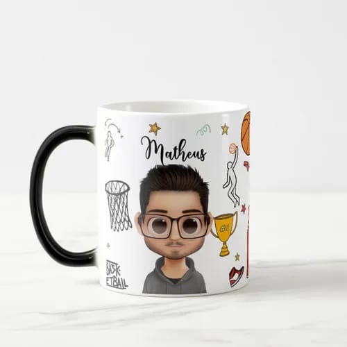 Caneca Mágica Divertida Presente para Treinador de Basquete