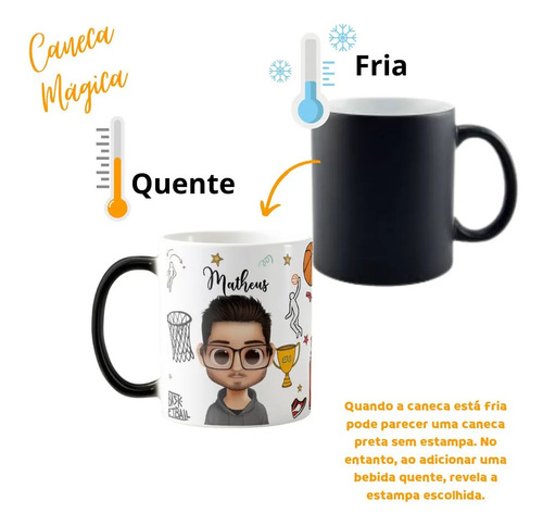 Caneca Mágica Divertida Presente para Treinador de Basquete