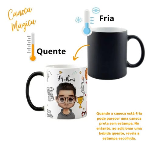Caneca Mágica Divertida Presente para Treinador de Basquete