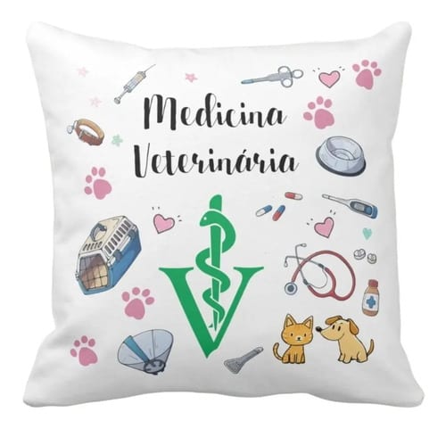 Almofada Personalizada Profissão Médica Medicina Veterinária - Profissões (Veterinário(a))